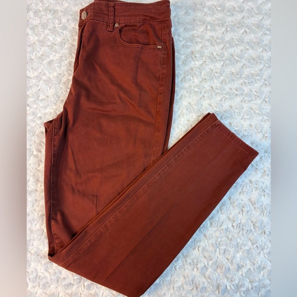 Chico's Platinum Rich Rust Front & back pocket Jeggings runs big! High waist